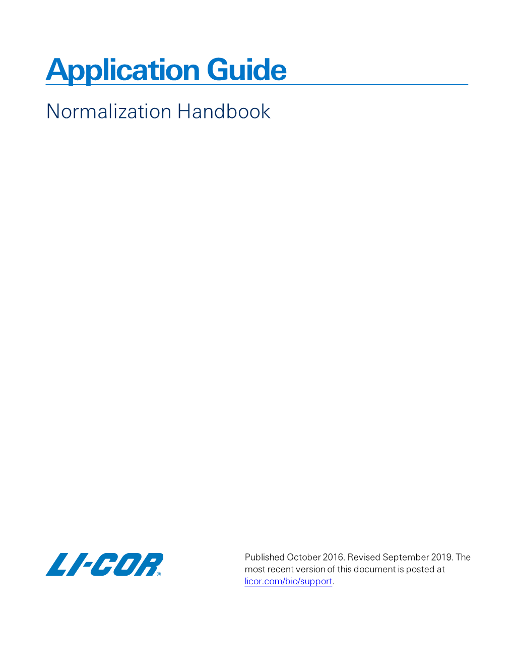 Western Blot Normalization Handbook