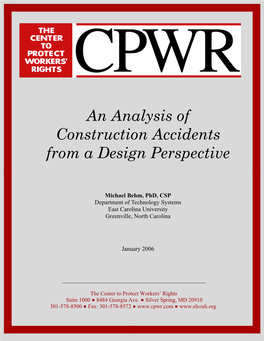 An Analysis of Construction Accidents from a Design Perspective