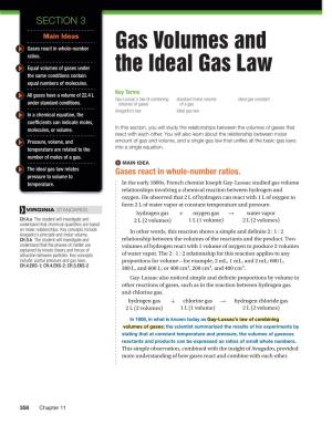 Gas Volumes and the Ideal Gas
