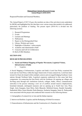 Mahanirban Calcutta Research Group Annual Report (2018-2019)