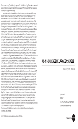 John Hollenbeck Large Ensemble’S Two Records, a Blessing (2005) and Eternal Interlude (2009), Received Grammy Nominations