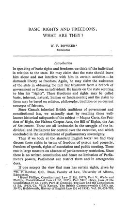 Basic Rights and Freedoms What Are They?