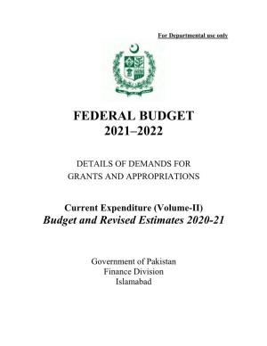 Federal Budget 2021–2022