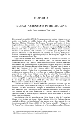 Chapter 14 Tushratta's Requests to the Pharaohs