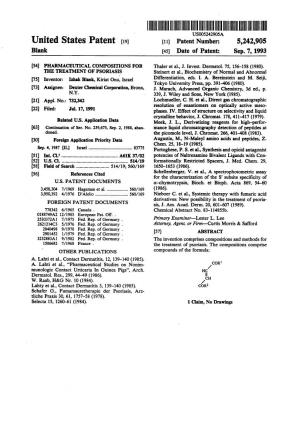 United States Patent (19) 11 Patent Number: 5,242,905 Blank (45) Date of Patent: Sep