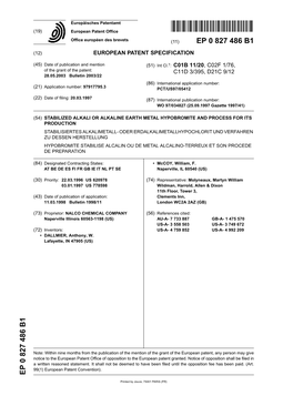 Stabilized Alkali Or Alkaline Earth Metal Hypobromite and Process for Its Production