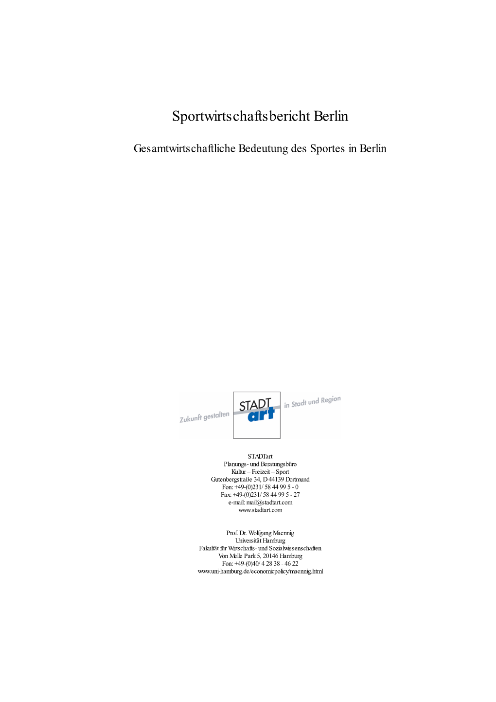 Sportwirtschaftsbericht Berlin