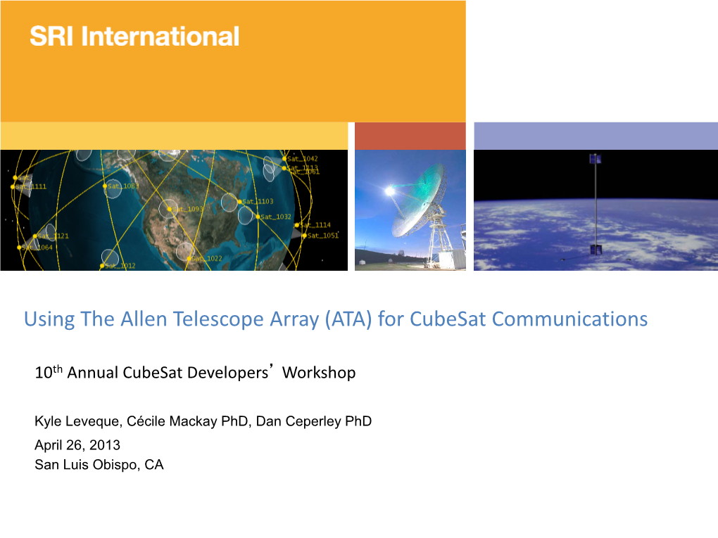 Using the Allen Telescope Array (ATA) for Cubesat Communications