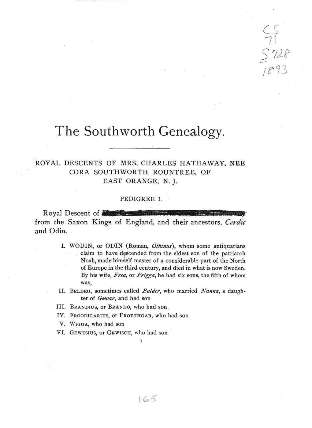 The Southworth Genealogy