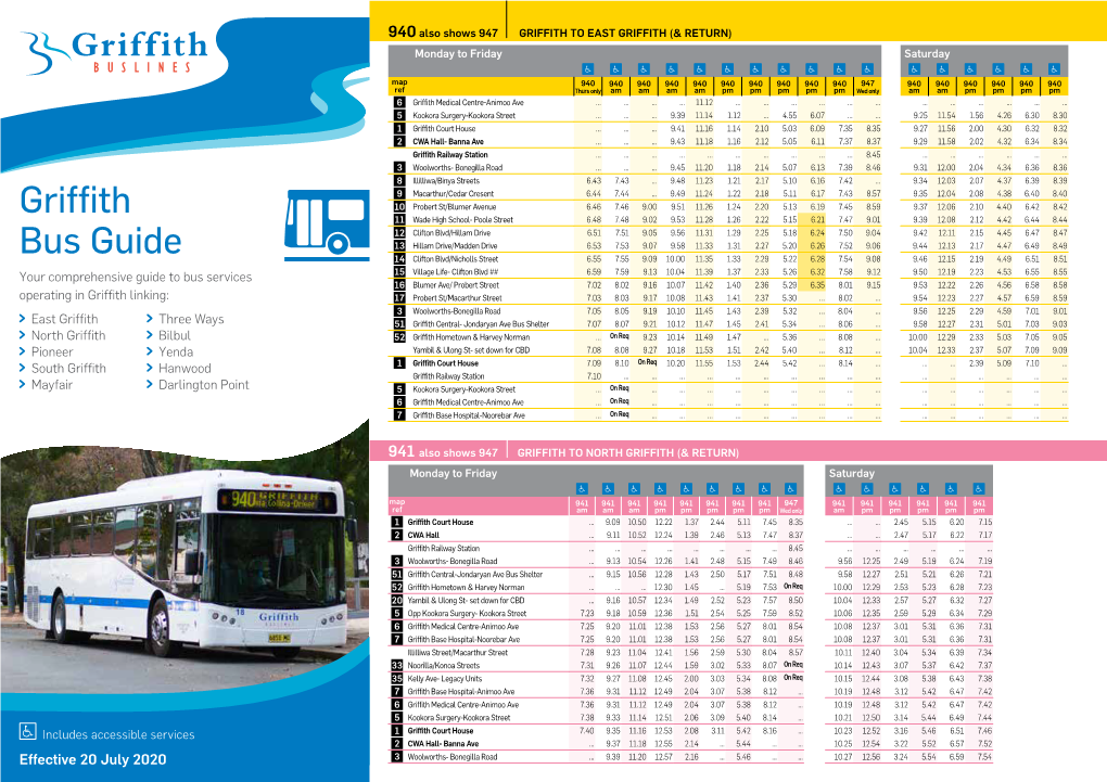 Griffith Bus Guide