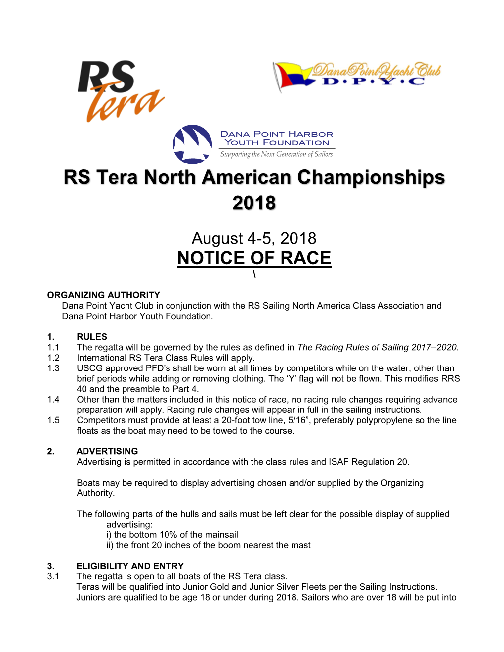 RS Tera North American Championships 2018