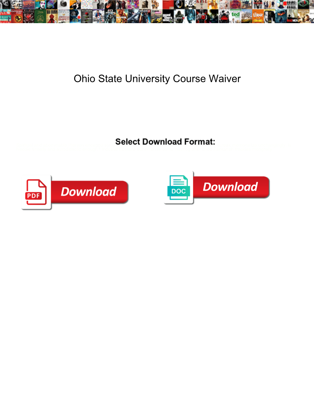 Ohio State University Course Waiver