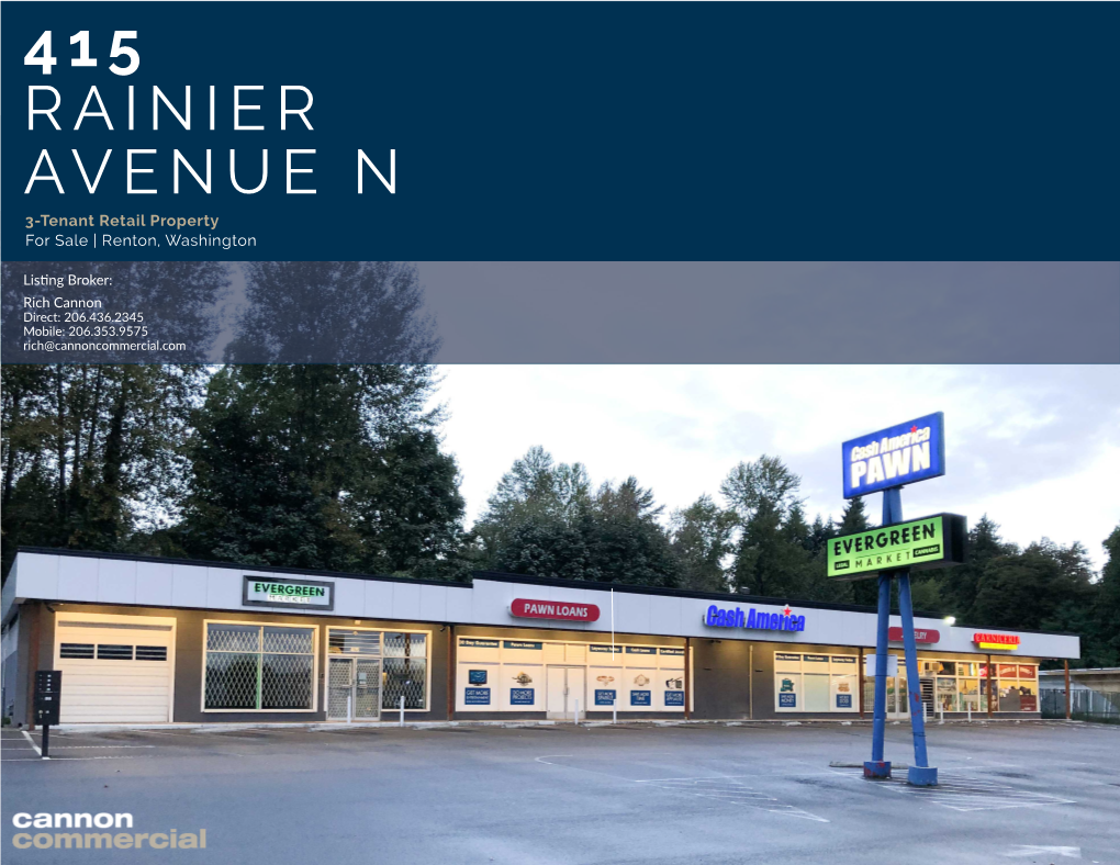 415 RAINIER AVENUE N 3-Tenant Retail Property for Sale | Renton, Washington