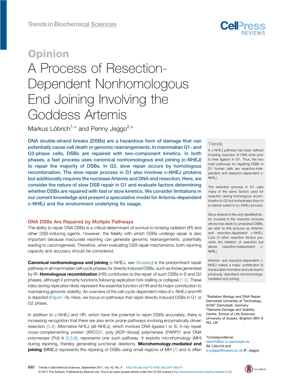 A Process of Resection-Dependent Nonhomologous End