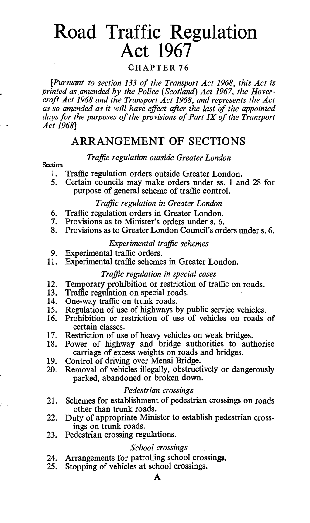 Road Traffic Regulation Act 1967