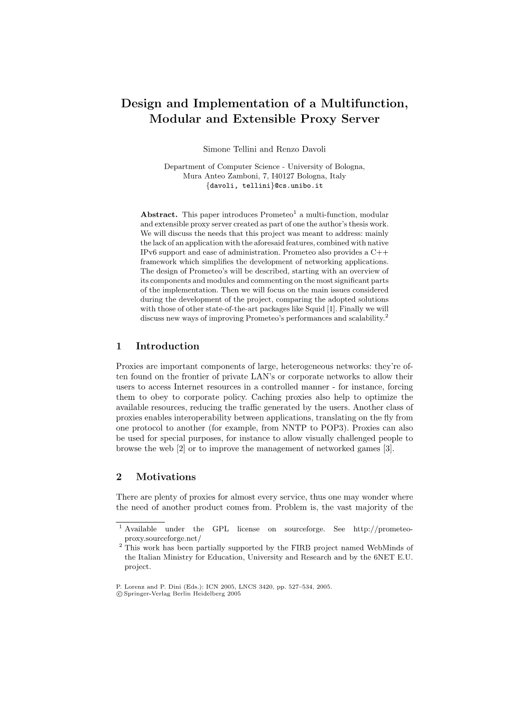 Design and Implementation of a Multifunction, Modular and Extensible Proxy Server