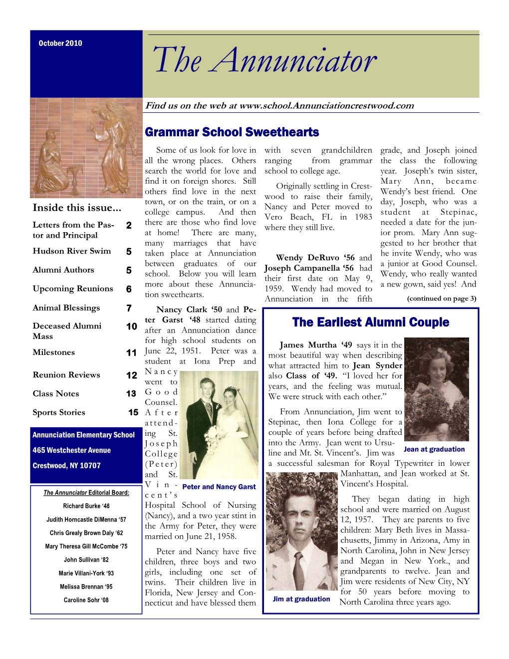 Annunciation Newsletter Oct 2010