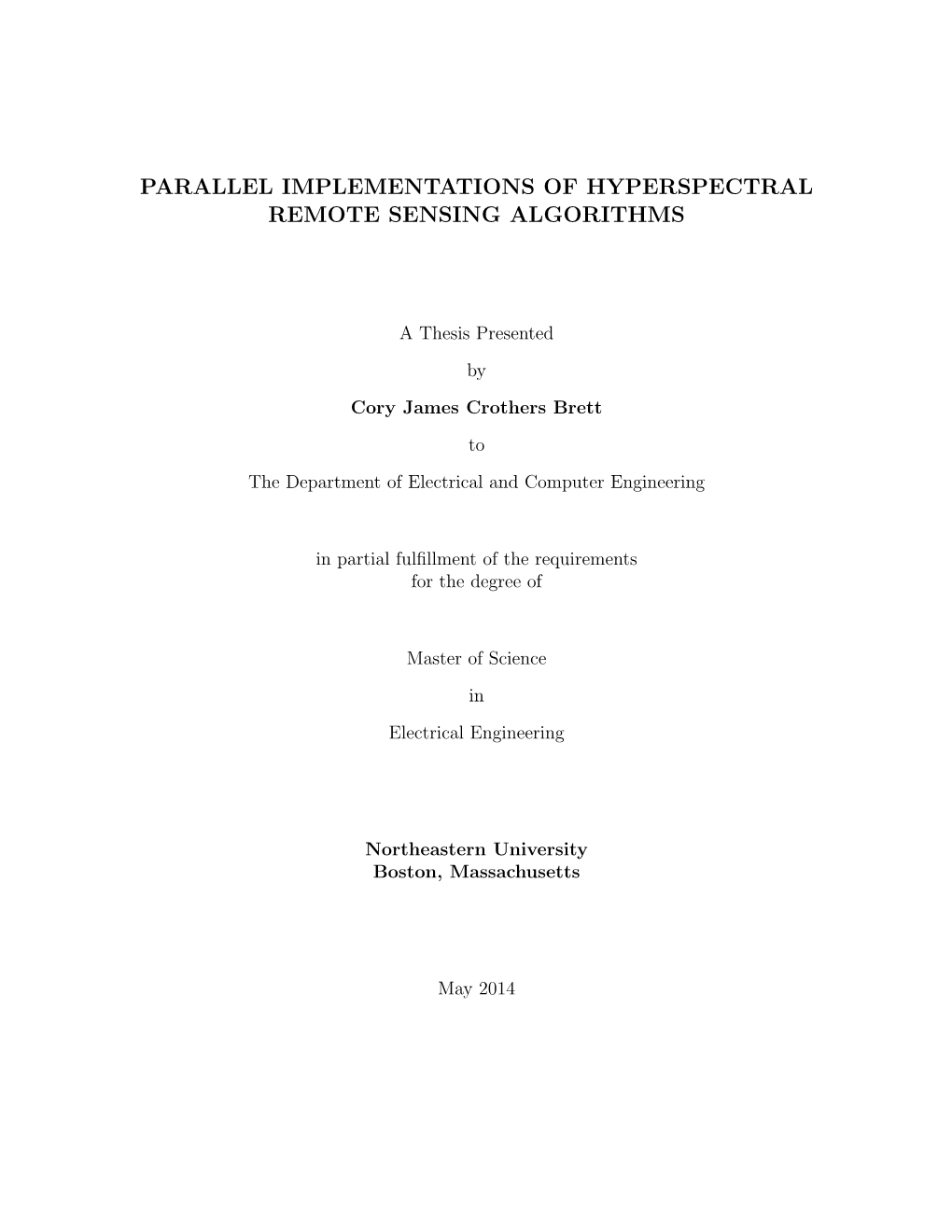 Parallel Implementations of Hyperspectral Remote Sensing Algorithms
