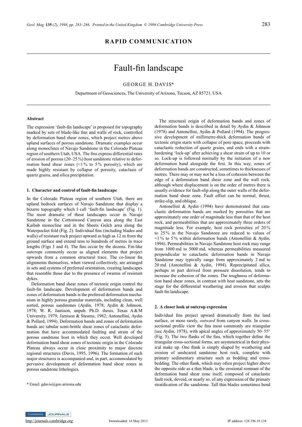 Fault-Fin Landscape