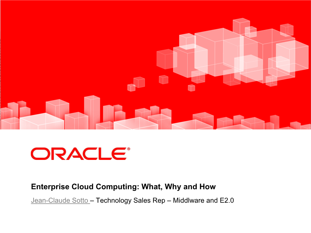 Enterprise Cloud Computing: What, Why And