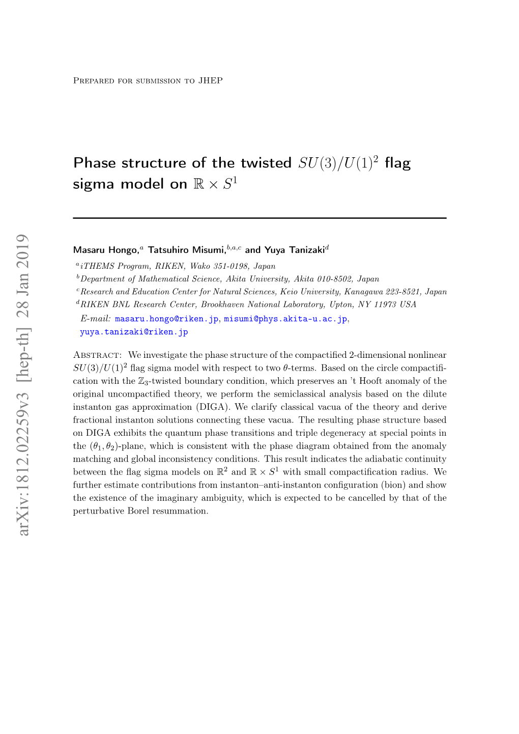 Phase Structure of the Twisted $ SU (3)/U (1)^ 2$ Flag Sigma Model On