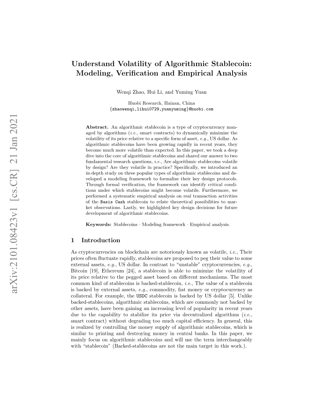 Arxiv:2101.08423V1 [Cs.CR] 21 Jan 2021 Collateral