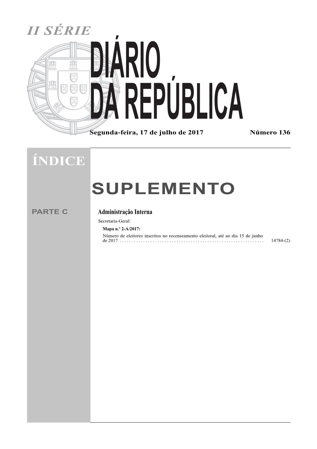 Publicação Do Mapa Para Cálculo De Mandatos a Atribuir Na Eleição