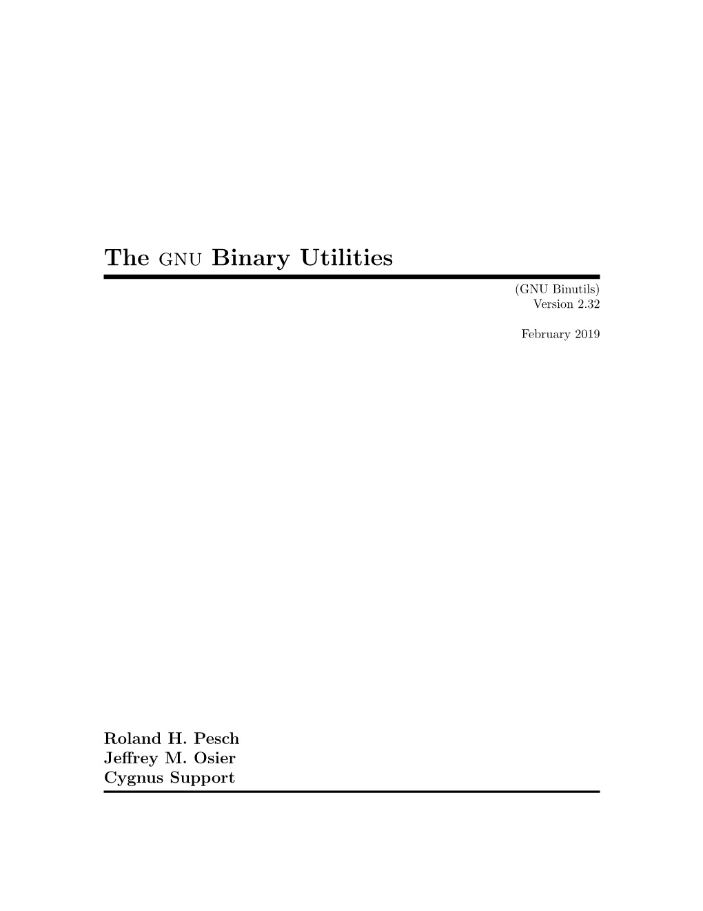 The Gnu Binary Utilities (GNU Binutils) Version 2.32