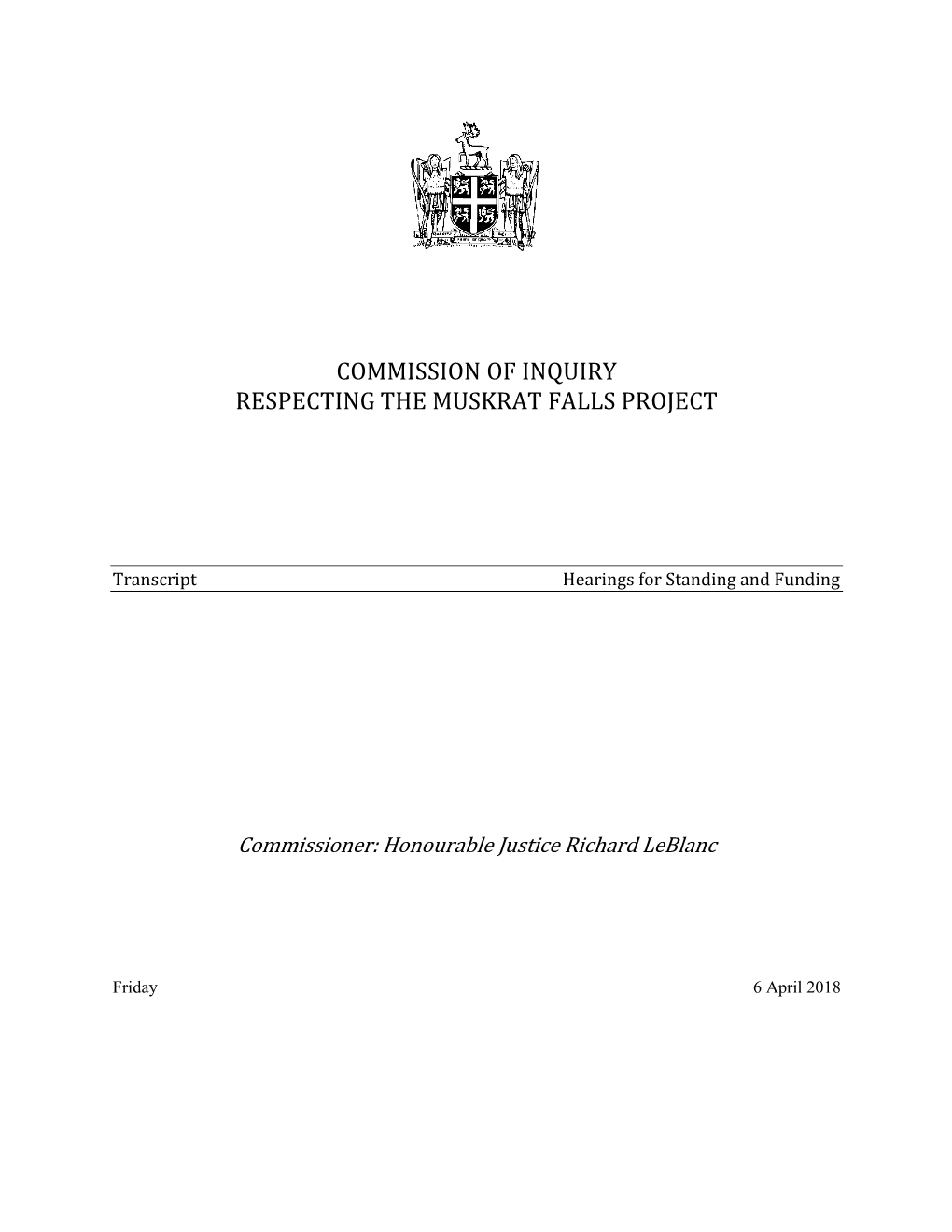 Commission of Inquiry Respecting the Muskrat Falls Project