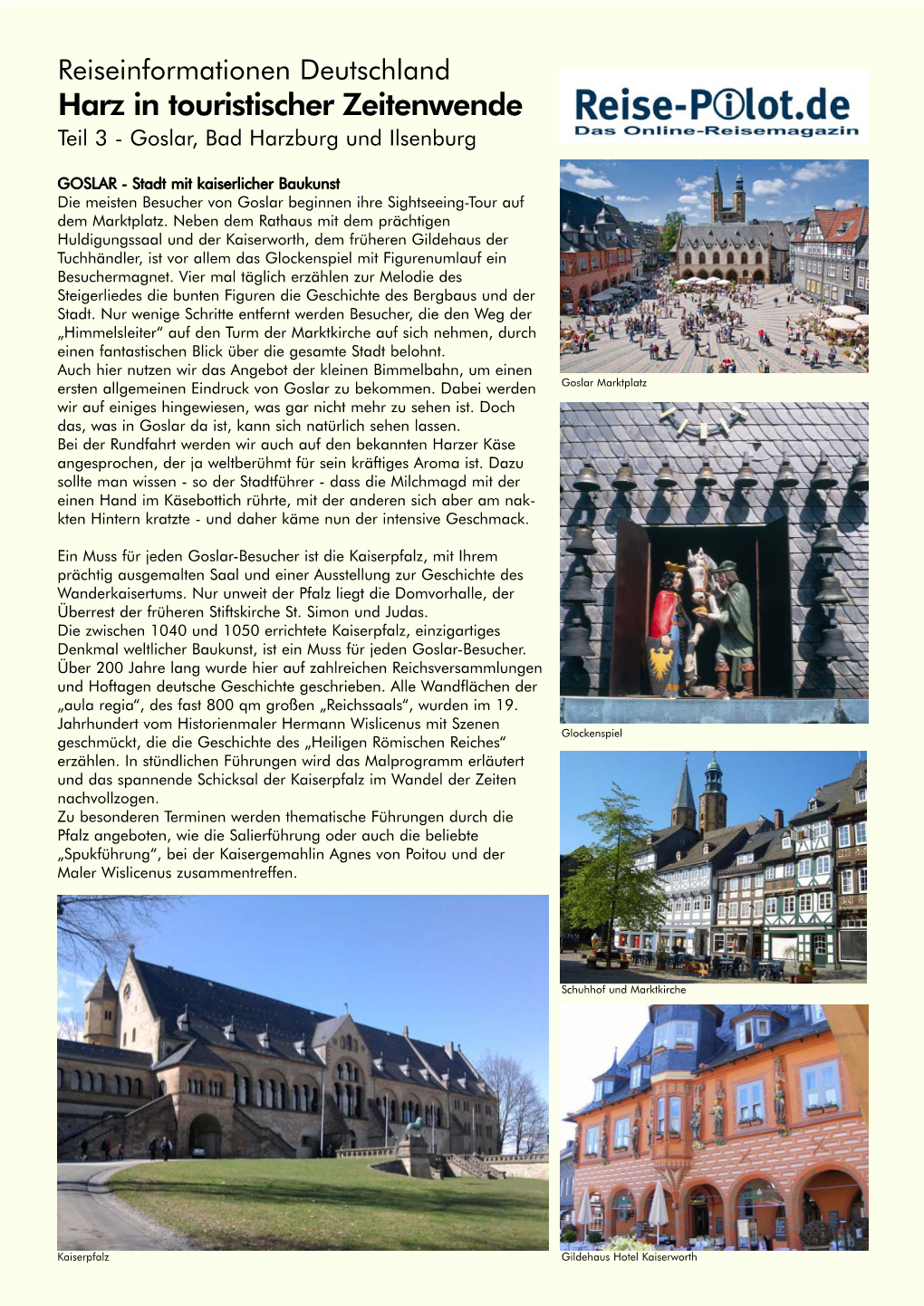 Harz in Touristischer Zeitenwende Teil 3 - Goslar, Bad Harzburg Und Ilsenburg