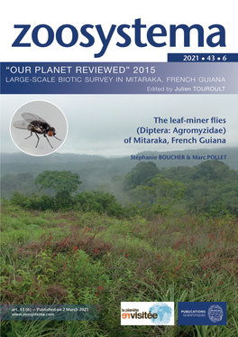 Diptera : Agromyzidae) De L’Expédition Du Mitaraka, Guyane