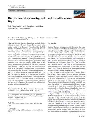 Distribution, Morphometry, and Land Use of Delmarva Bays