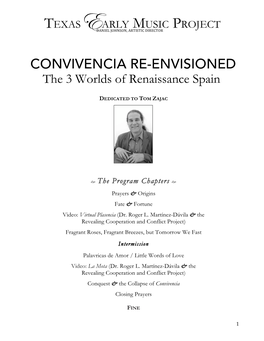 CONVIVENCIA RE-ENVISIONED the 3 Worlds of Renaissance Spain