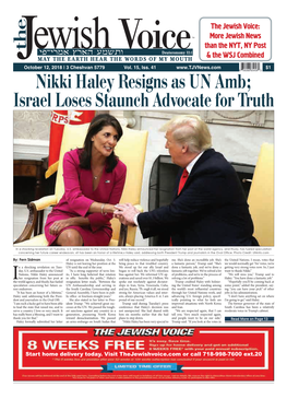 Nikki Haley Resigns As UN Amb; Israel Loses Staunch Advocate for Truth