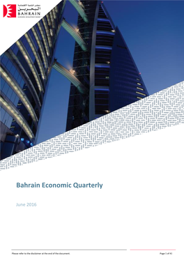 Bahrain Economic Quarterly| June 2016