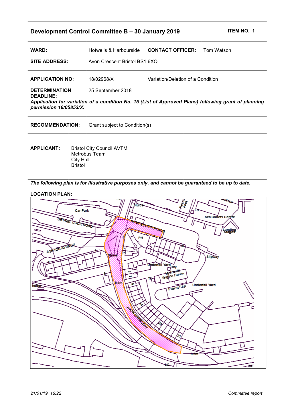 Development Control Committee B – 30 January 2019 ITEM NO