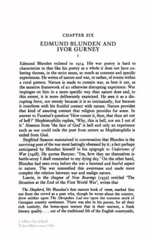 EDMUND BLUNDEN and IVOR GURNEY J Edmund Blunden Enli.Sted in 1914