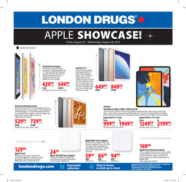 APPLE SHOWCASE! Friday, August 23 – Wednesday, August 28, 2019