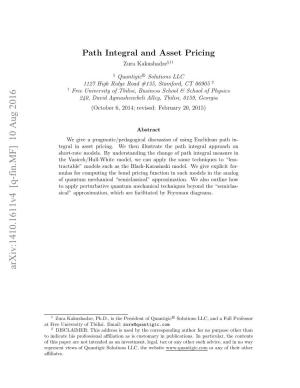 Path Integral and Asset Pricing