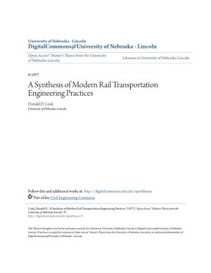A Synthesis of Modern Rail Transportation Engineering Practices Donald D