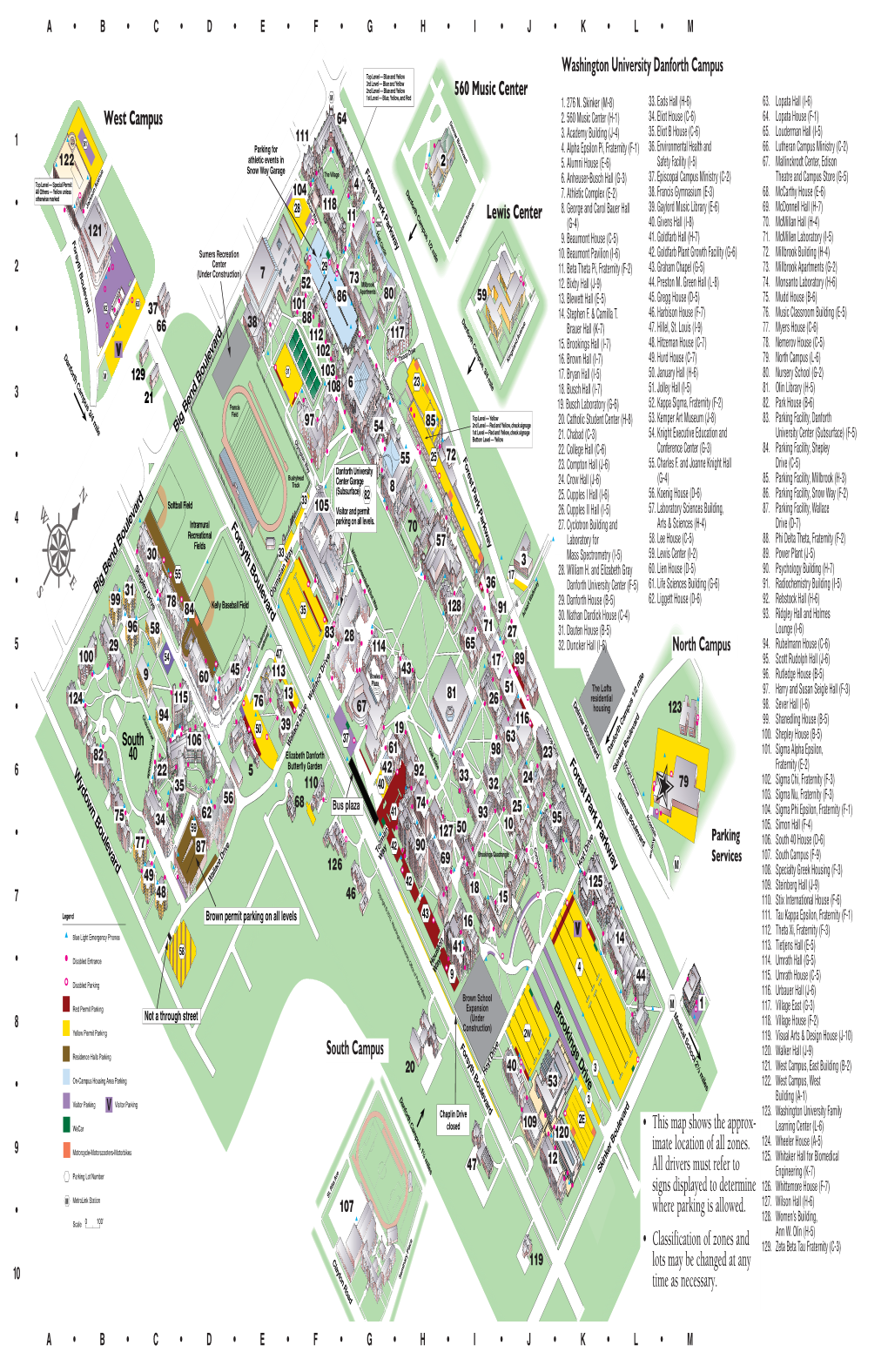Washington University Danforth Campus • This Map Shows the Approx