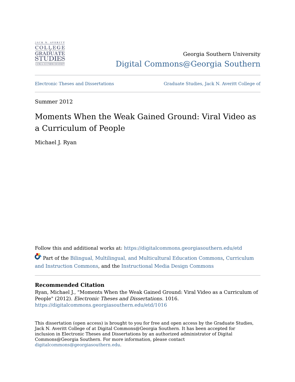 Viral Video As a Curriculum of People