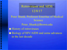 Shank Retroviruses and AIDS 2017