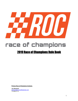 2019 Race of Champions Rule Book 2 6 2019