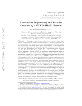 Theoretical Engineering and Satellite Comlink of a PTVD-SHAM System