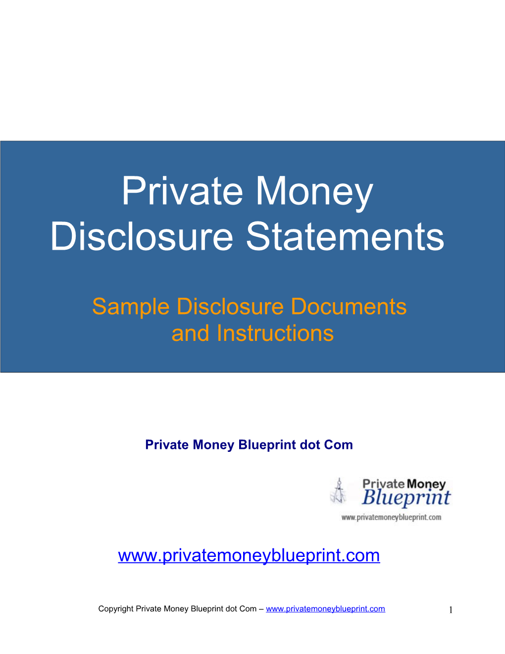 Trust Deed Investor Disclosure & Agreement