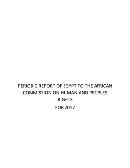 Periodic Report of Egypt to the African Commission on Human and Peoples Rights for 2017