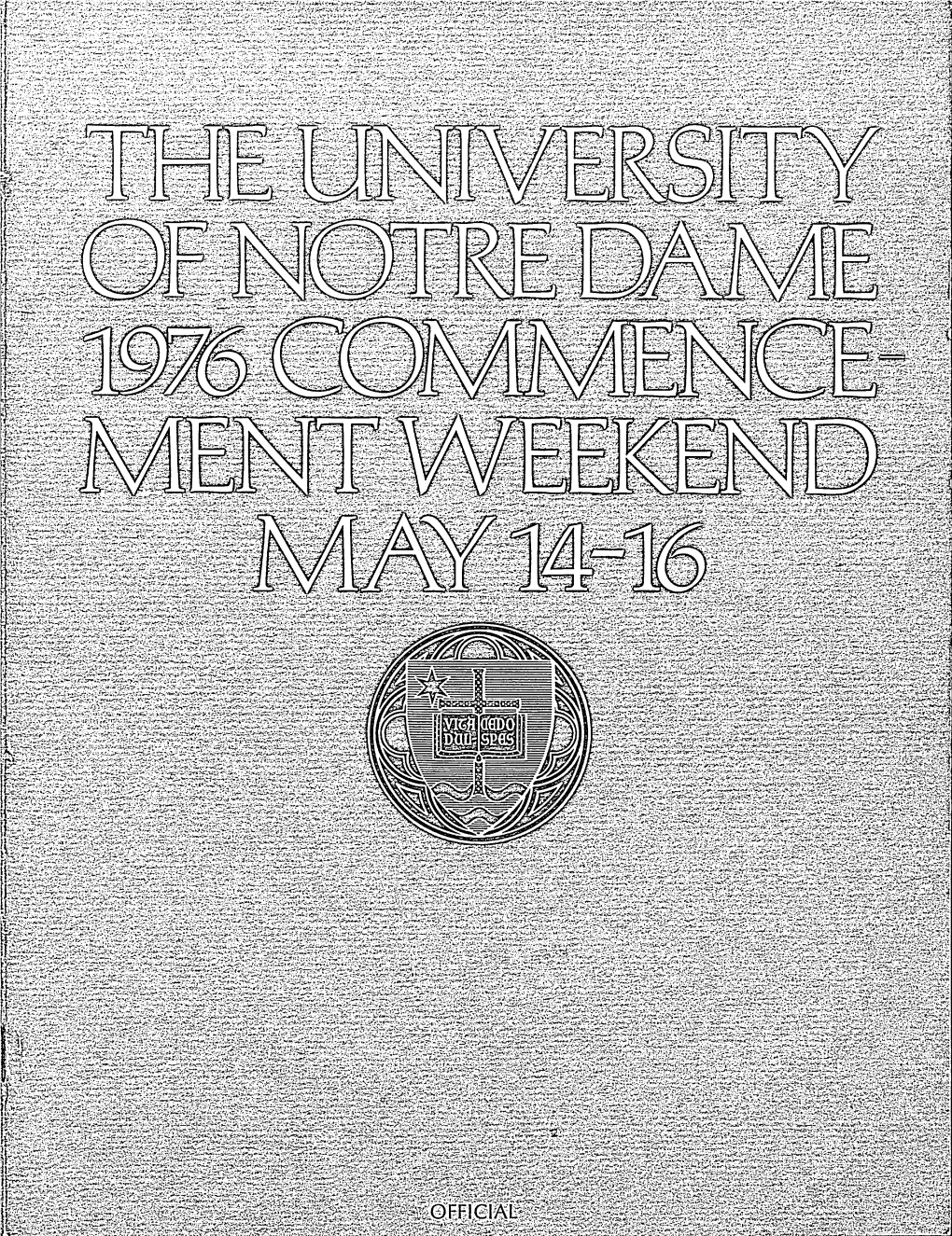 1976-05-16 University of Notre Dame Commencement Program