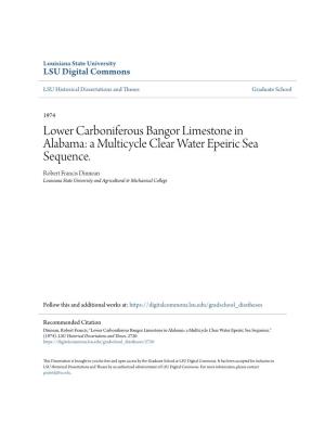 Lower Carboniferous Bangor Limestone in Alabama: a Multicycle Clear Water Epeiric Sea Sequence