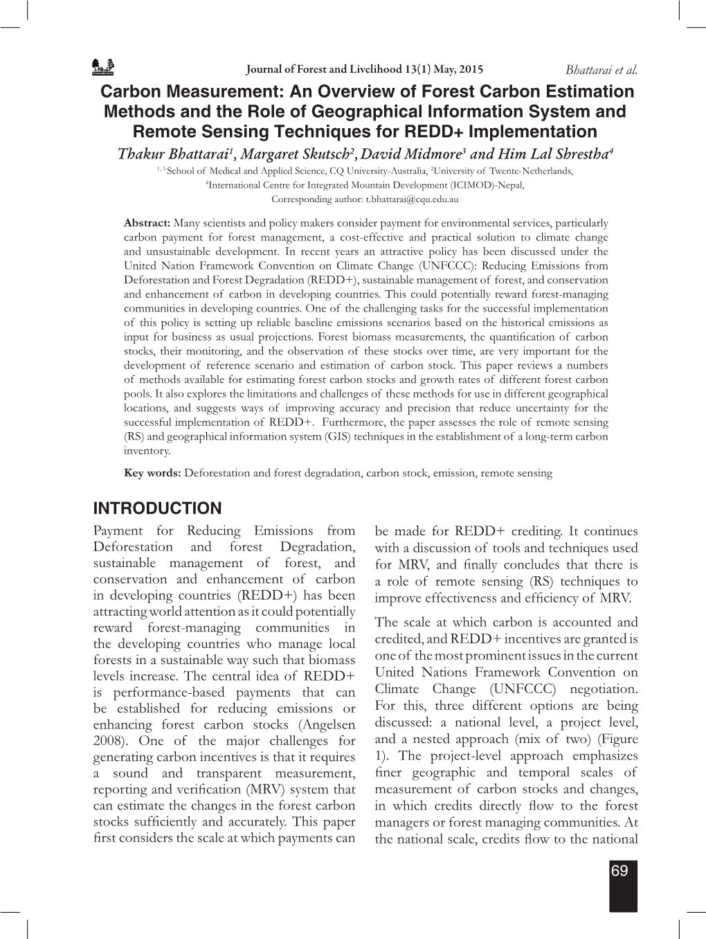 An Overview of Forest Carbon Estimation